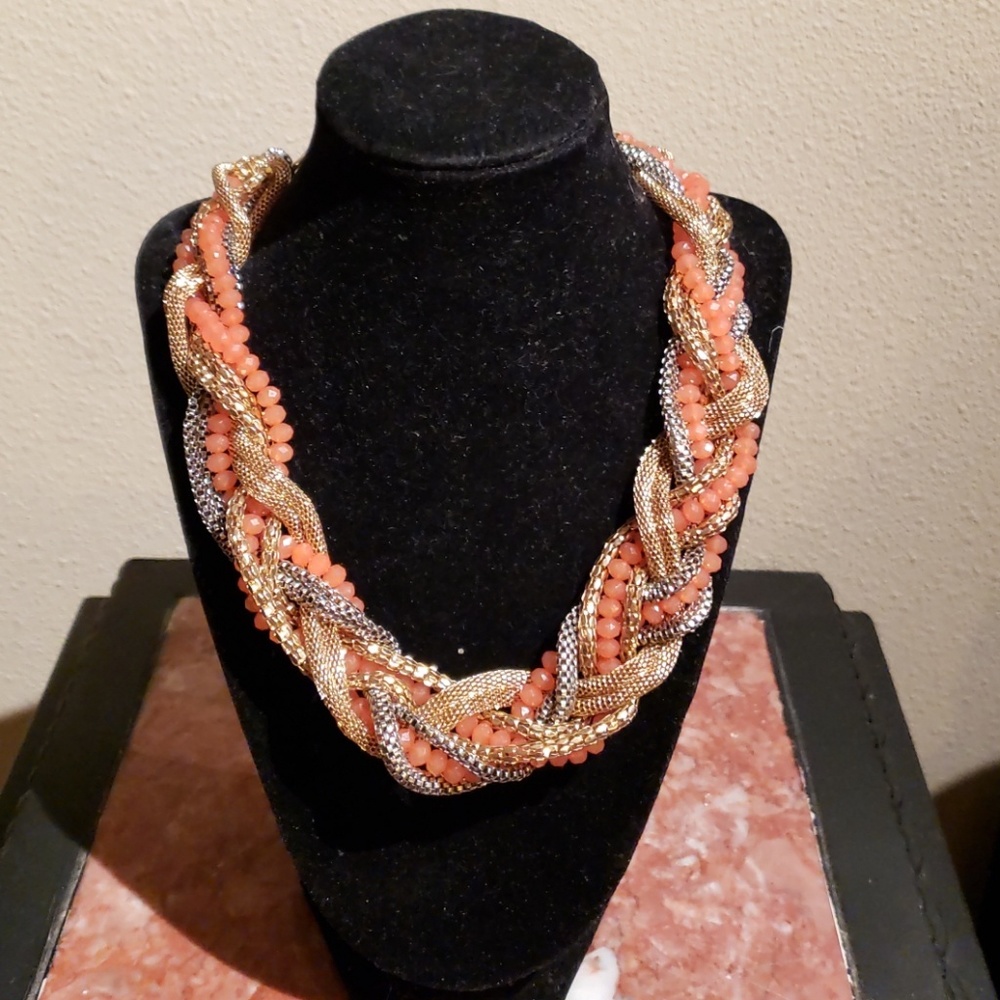 Coral and Gold Necklace